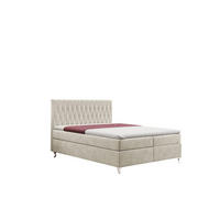 BOXBETT Mit Bettkasten Und Matratze KATE Stoff Riviera Hellbeige 140x200 cm H3-Bonell - Creme, Holz/Textil (140/200cm) - Kaiser Möbel