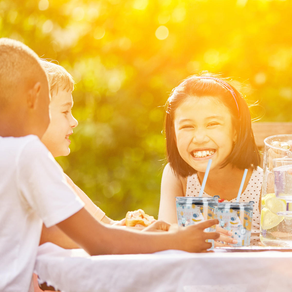 4XGLASBECHER - Multicolor, Glas/Kunststoff (0.35L) - Relaxdays