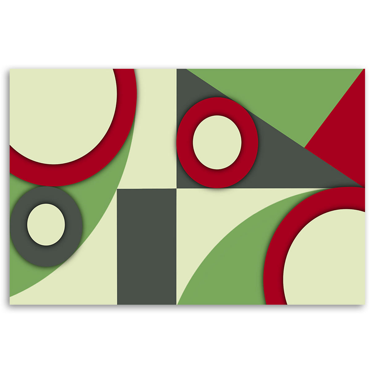 WANDBILD geometrische abstraktionsformen - Grün, Textil (60/40cm) - Feeby