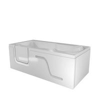 SENIORENWANNE mit Tür S17-R 75x150cm ohne Armatur - Weiß, Glas/Kunststoff (150/54/75cm) - AcquaVapore by Sandra Jentho