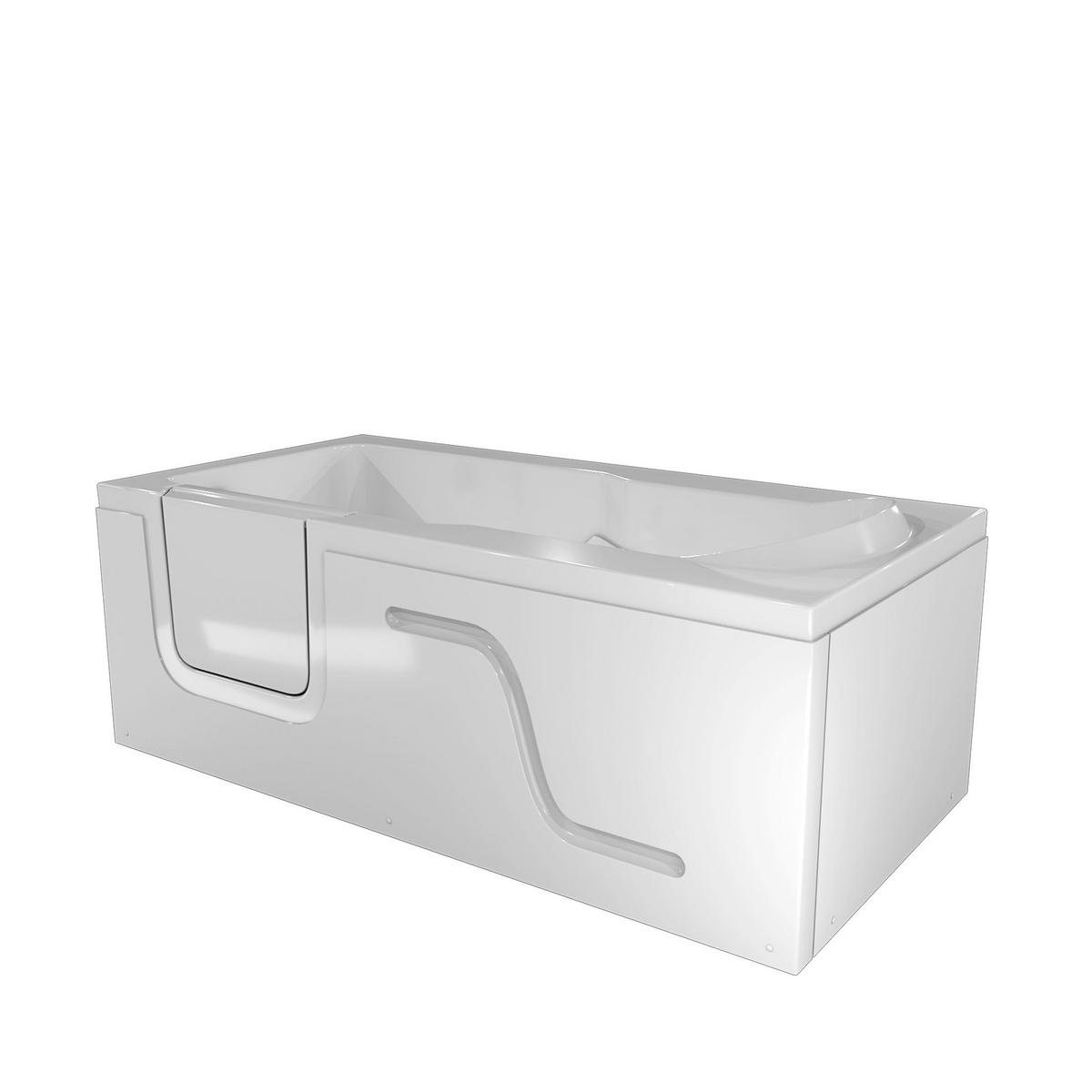 SENIORENWANNE mit Tür S17-R 75x150cm ohne Armatur - Weiß, Glas/Kunststoff (150/54/75cm) - AcquaVapore by Sandra Jentho