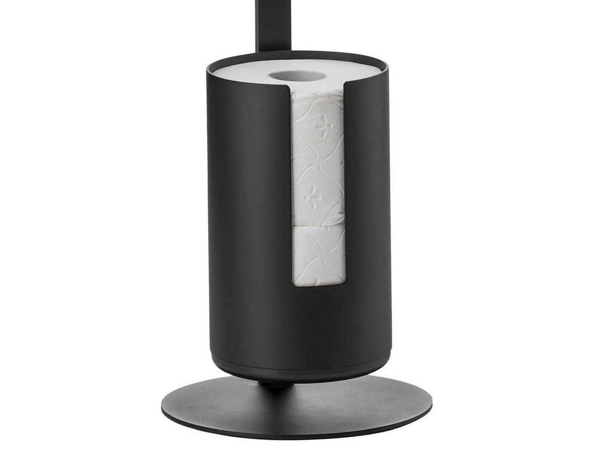 TOILETTENPAPIERHALTER Rim schwarz 70/20/20 cm freistehend - Schwarz, Metall (13/13/21cm) - Zone Denmark