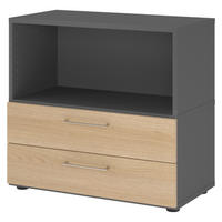 AKTENSCHRANK klein mit Schubladen 41,7/80/74,8 cm in Graphitfarben/Eichefarben - Eichefarben/Graphitfarben, Holzwerkstoff (80/74.8/41.7cm) - bümö