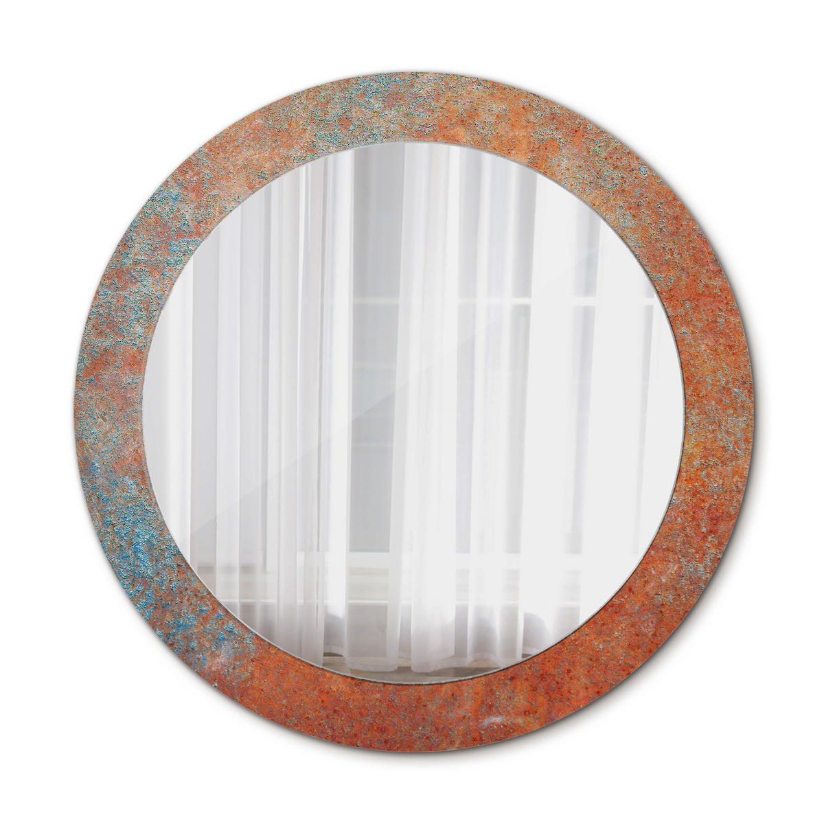 SPIEGEL Ø70 cm Rund mit Aufdruck - Orange, Glas (70/70/0.4cm) - TULUP