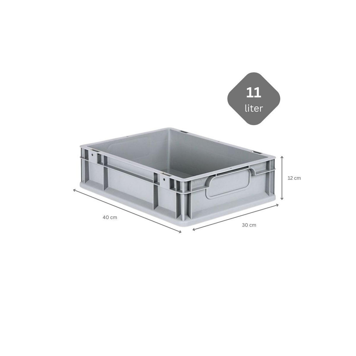 EUROBOX 5x Nextgen Economy Mit Scharnierdeckel Grau/BlauGriffe Geschlossen 11 Liter - Blau, Kunststoff (30/12/40cm) - PROREGAL