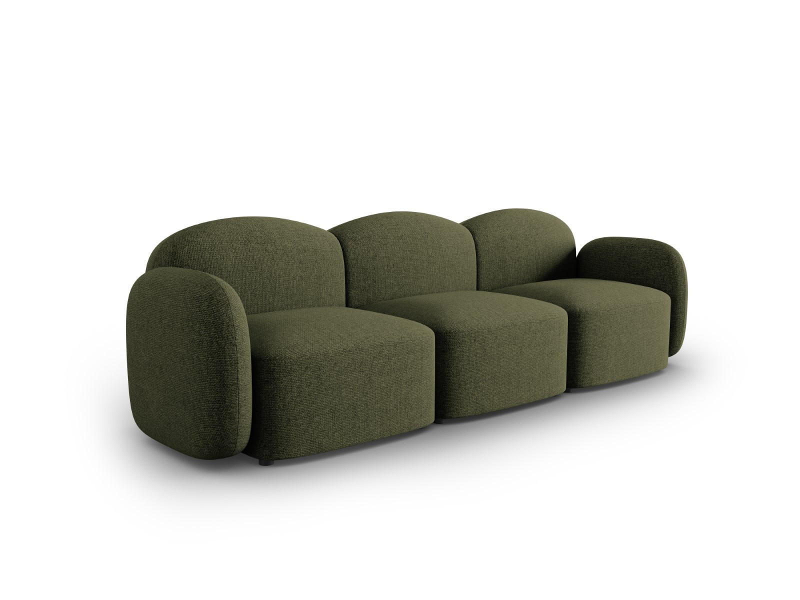 SOFA Blair aus Chenille-Stoff grün meliert 3 Sitzplätze - Grün, Textil (87/80/272cm) - Micadoni