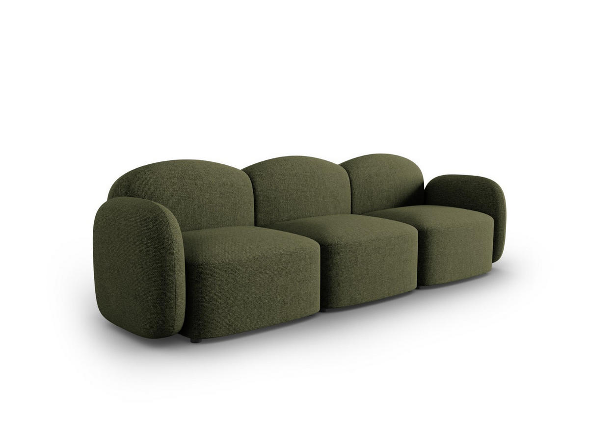 SOFA Blair aus Chenille-Stoff grün meliert 3 Sitzplätze - Grün, Textil (87/80/272cm) - Micadoni