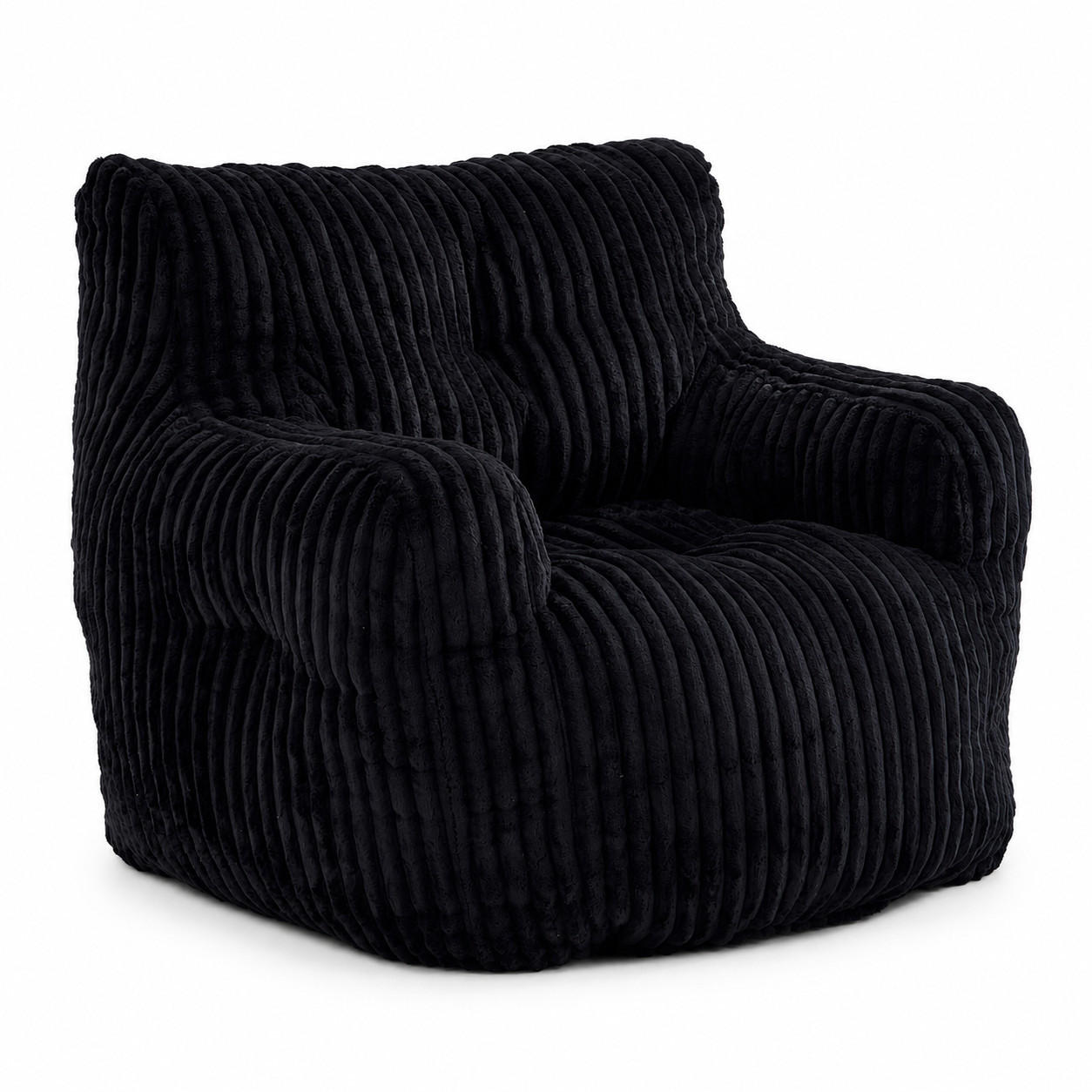 SOFA,1 Sitzer Sofa,Schwarz Cordbezug, Relaxsessel Schaumstoff-Sitzsack - Schwarz, Textil (100/70/94cm) - PARAFTA HOME