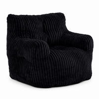 SOFA,1 Sitzer Sofa,Schwarz Cordbezug, Relaxsessel Schaumstoff-Sitzsack - Schwarz, Textil (100/70/94cm) - PARAFTA HOME