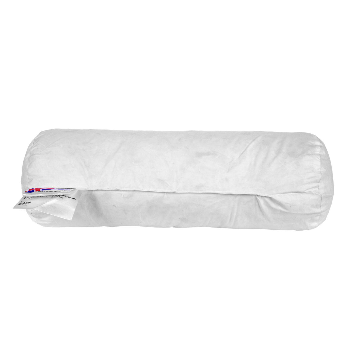 NACKENROLLE Füllkissen – Entenfedern, 40/15 cm - Weiß, Textil (15/40cm) - Homescapes