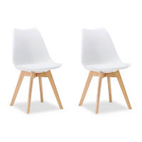 KÜCHENSTUHL 2er-Set Kunststoff Weiß - Weiß, Holz (46/80/45cm) - Homestyle4u