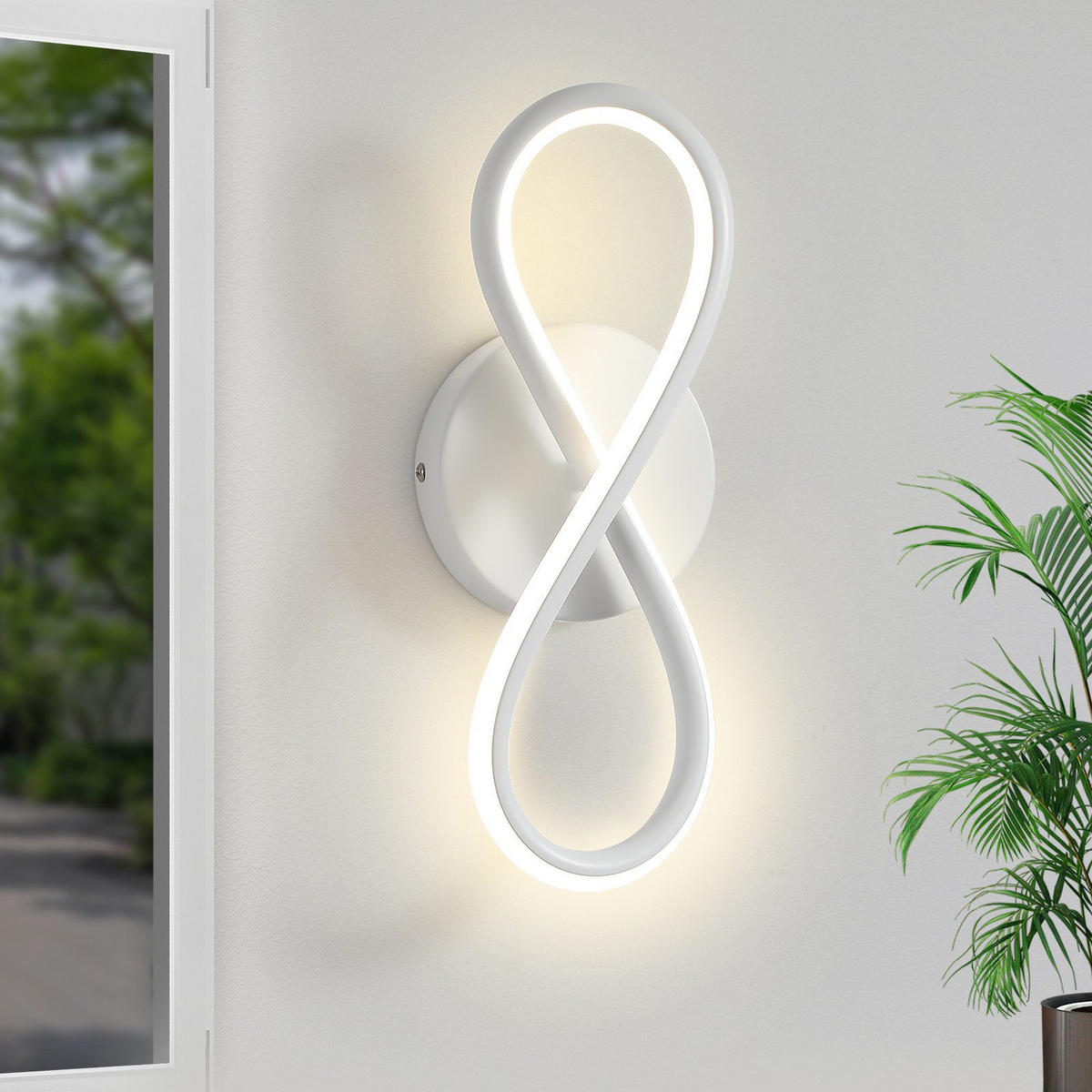 LED WANDLEUCHTE Massie - Weiß, Metall (31/9/12cm) - Nettlife