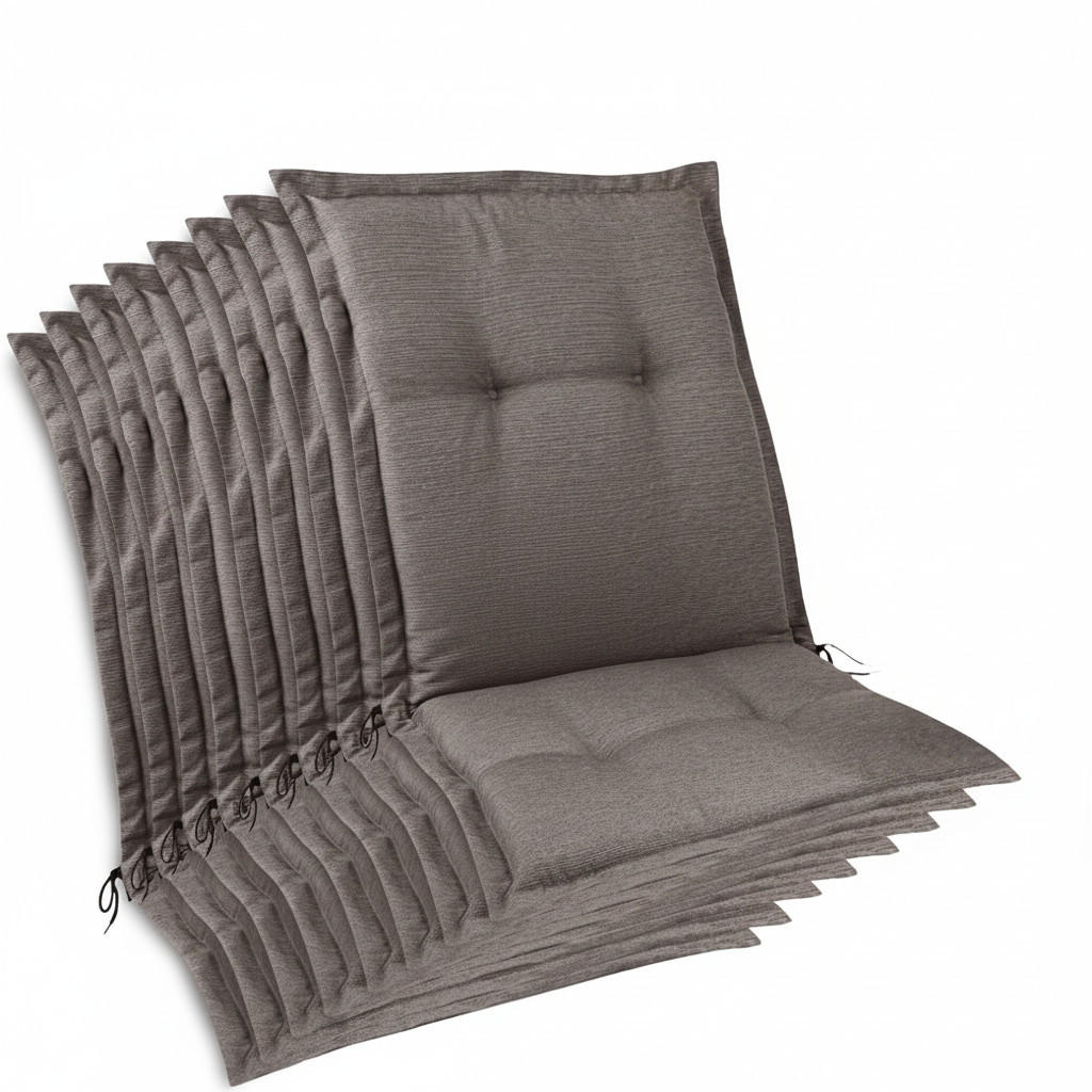 NIEDERLEHNERAUFLAGE Highlux HL 105x50x7cm Taupe (8tlg) - Taupe, Textil (50/7/105cm) - Beautissu 