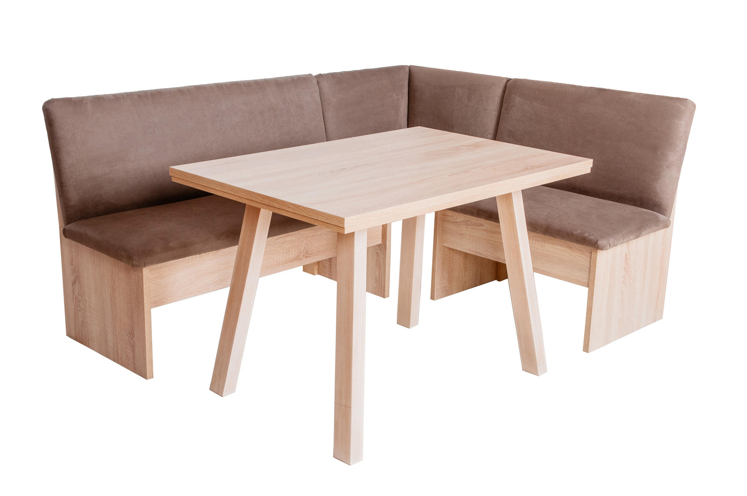 ECKBANKGRUPPE Die Vielseitige, Tisch III - Eichefarben/Braun, Holzwerkstoff/Buchenholz (145/86/185cm) - Kundler Home