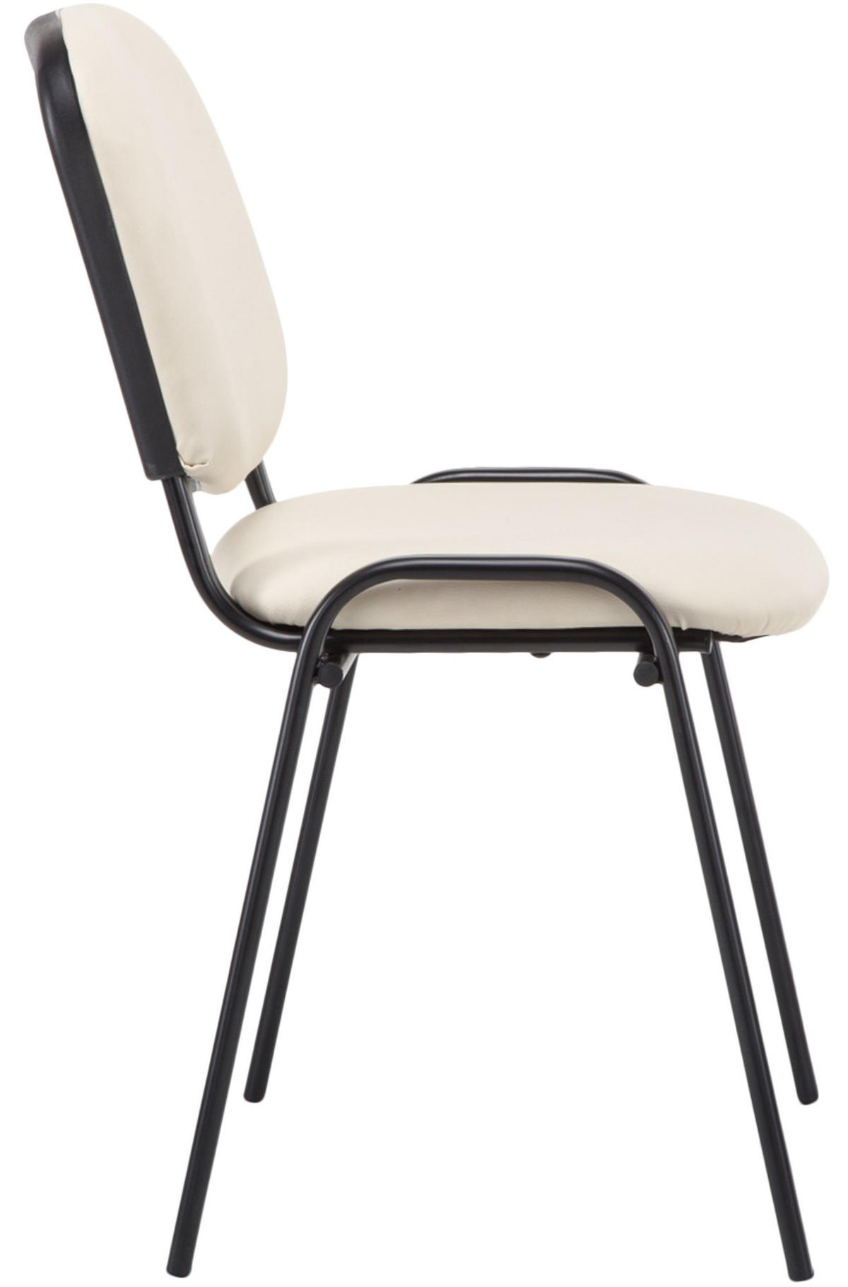 BESUCHERSTUHL Lederlook creme - Creme/Schwarz, Textil/Metall (53/83/53cm) - CLP