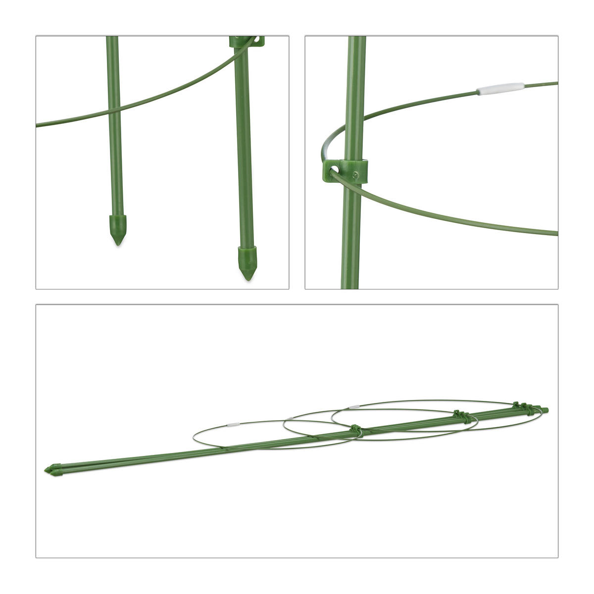 2xRANKHILFE - Grün, Kunststoff/Metall (28.5/76/28.5cm) - Relaxdays