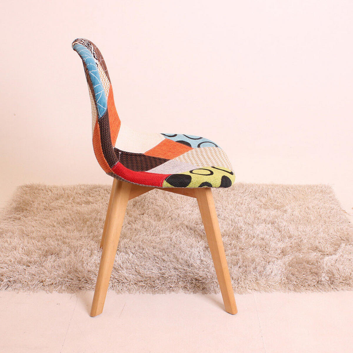 STUHL aus Stoff, 4er-Set, mehrfarbig - Multicolor, Holz (47/83/42cm) - Life Interiors