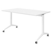 SEMINARTISCH klappbar & fahrbar 80/140/75 cm in Weiß/Weiß - Weiß, Holzwerkstoff (80/140/75cm) - bümö