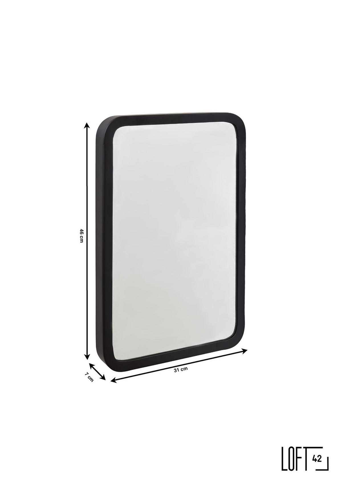 WANDSPIEGEL Dory Schwarz - Schwarz, Metall (31/46/4cm) - LOFT42