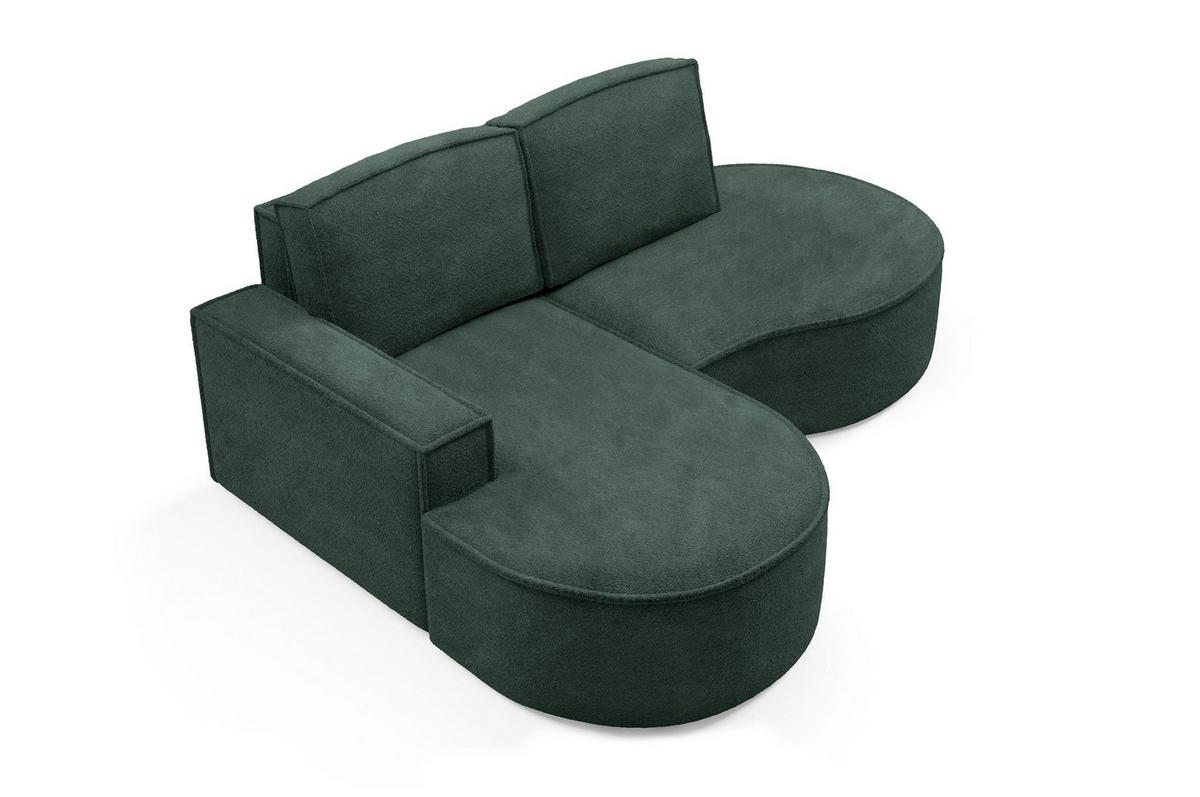 ECKSOFA Flow Grün, mit Kissen in Abriamo Stoff, linke seite - Grün, Holzwerkstoff/Textil (210/157cm) - Bettso