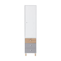 DREHTÜRENSCHRANK Figo mit 1 Tür und 3 Schubladen - Weiß/Eiche Artisan, Holzwerkstoff (45/190/40cm) - Beautysofa