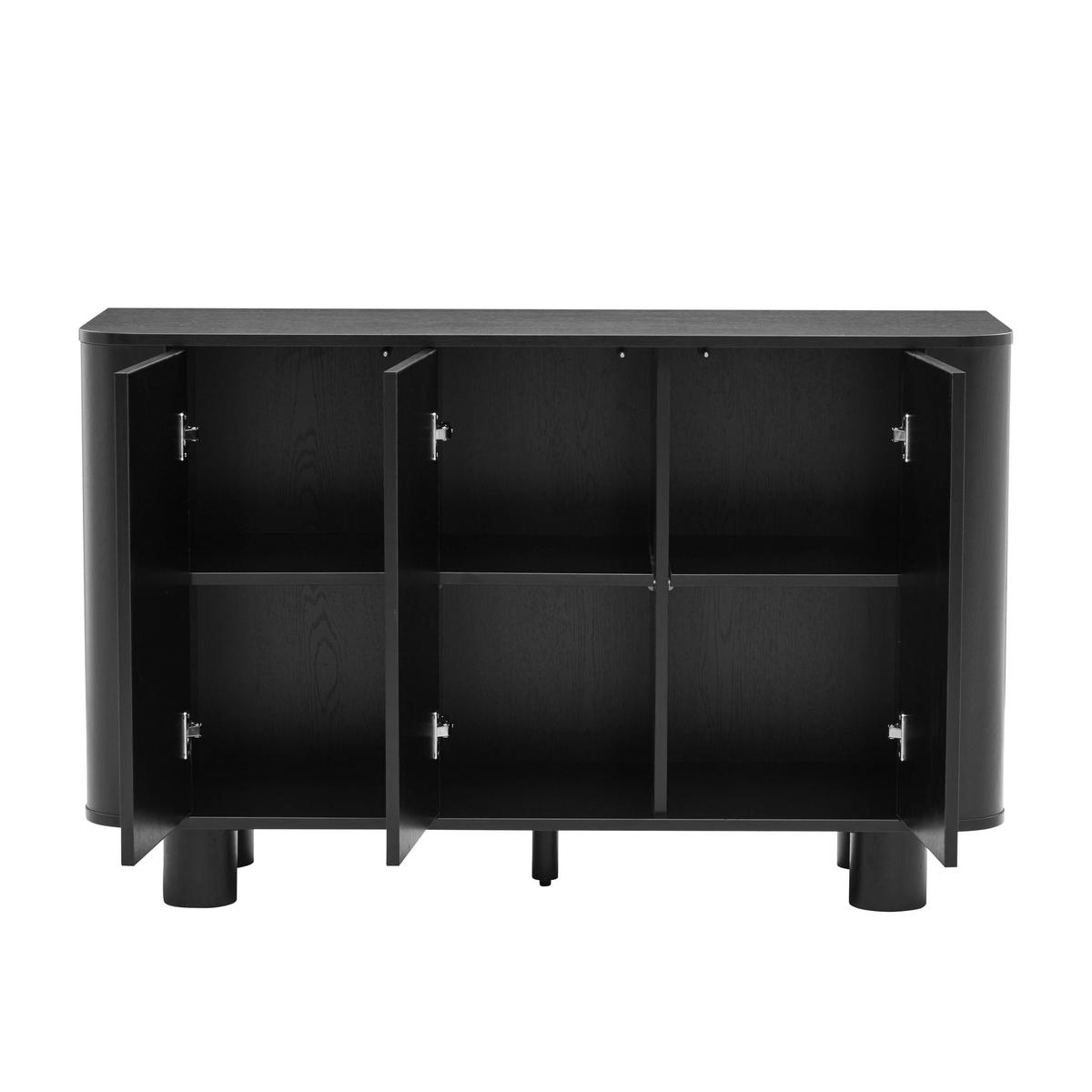 SIDEBOARD 120 cm, schwarzes Holz - Schwarz, Holz (40/75/120cm) - Oviala