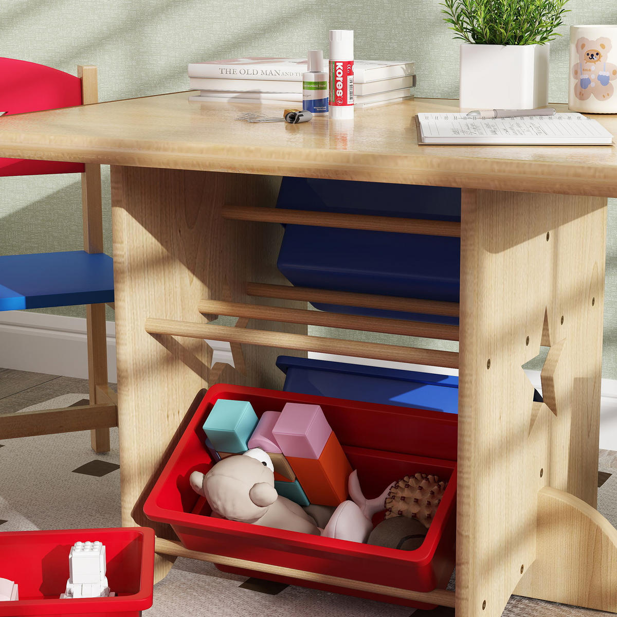 KINDERSITZGRUPPE DE-17523 4 Aufbewahrungsboxen Naturholz - Naturfarben, Holzwerkstoff (57/50/77cm) - ComfortXL