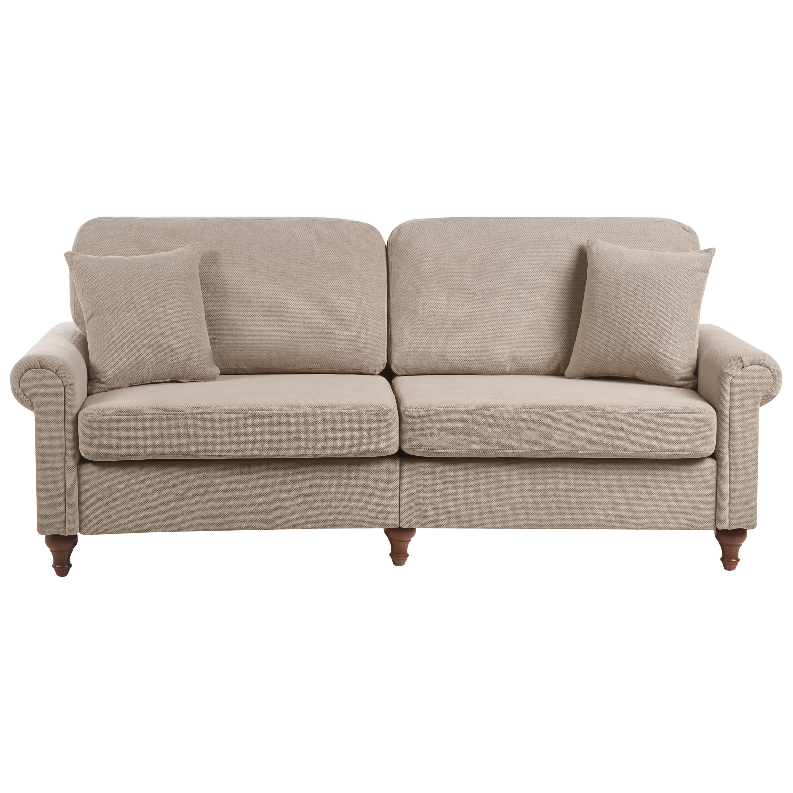 3-SITZER-SOFA Stoff Taupe Ginnerup - Taupe, Textil (195/84/76cm) - Beliani
