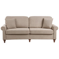 3-SITZER-SOFA Stoff Taupe Ginnerup - Taupe, Textil (195/84/76cm) - Beliani