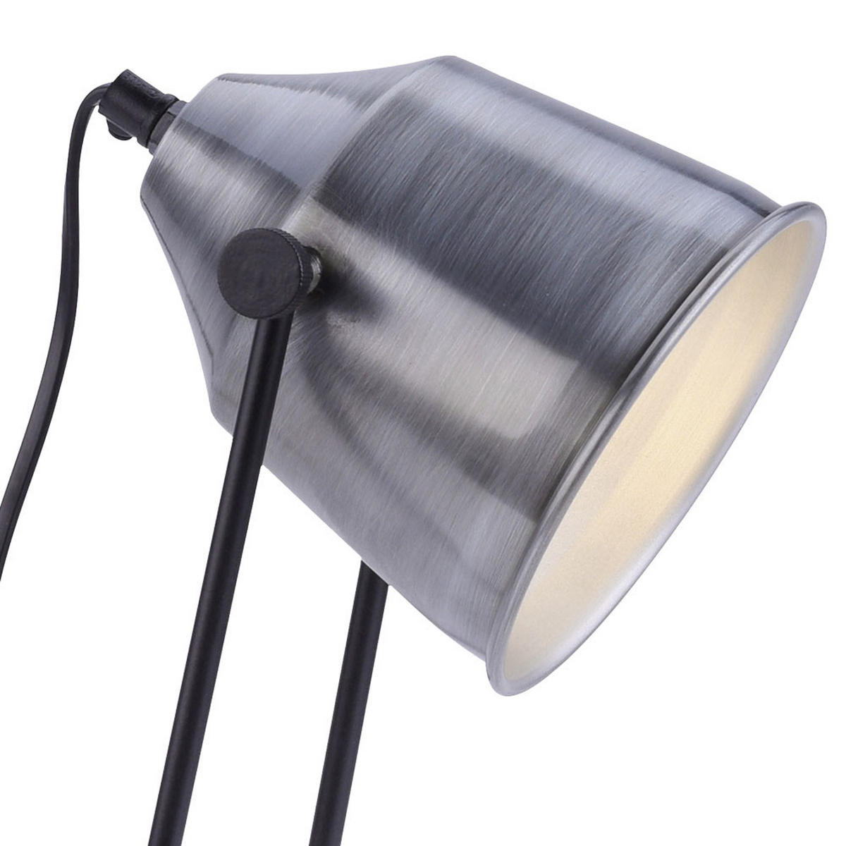 TISCHLEUCHTE Eisen Silber Industrial Stil - Silberfarben, Metall (24/16/43.5cm)