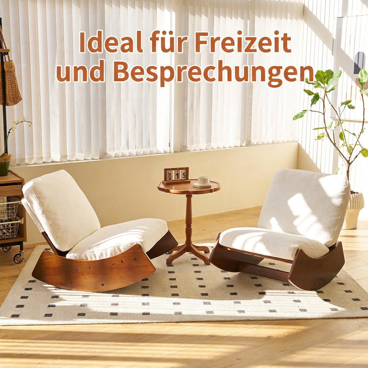 SCHAUKELSTUHL 2-teiliges Set Weiß Cord - Weiß, Textil (61.5/71.9/90cm) - Oxeza