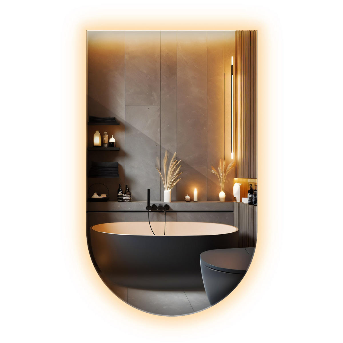 LED SPIEGEL 60x100 cm Warmweiß 3000K - Transparent, Glas (60/100/0.4cm) - Wallfluent