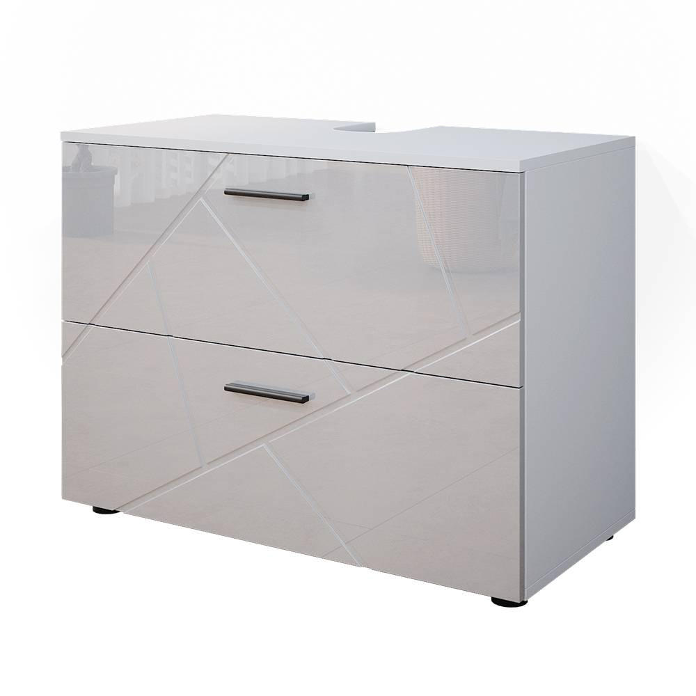 WASCHBECKENUNTERSCHRANK Irma Weiß Hochglanz 80 x 58.6 cm - Weiß Hochglanz, Holzwerkstoff (80/58.6/41cm) - Vicco