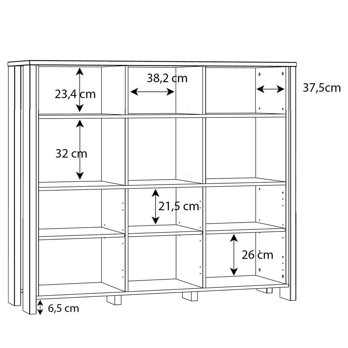 BÜROREGAL - Altholz Dekor / Dunkelgrau - Braun, Holzwerkstoff (136/118/42cm) - home24