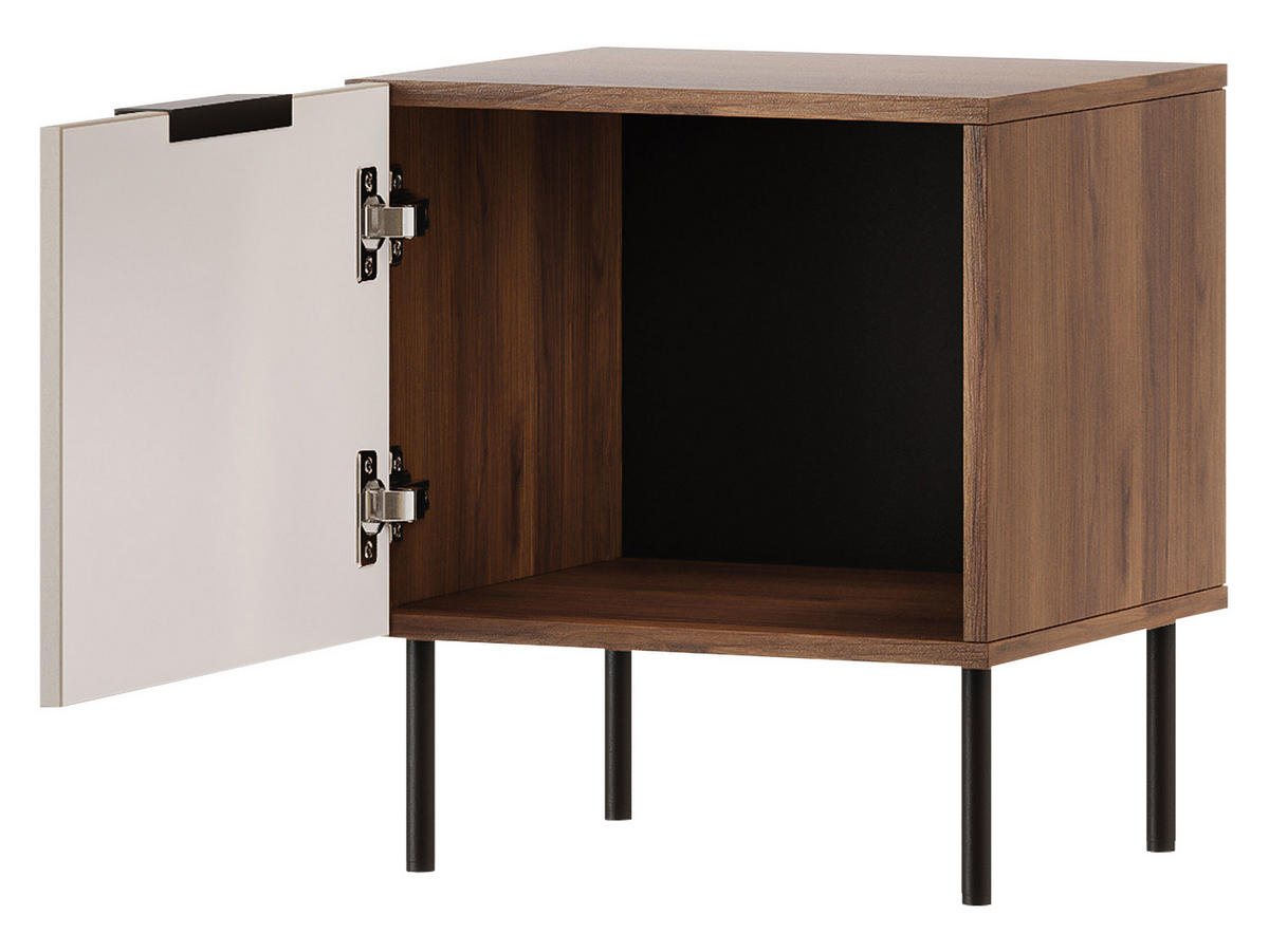 NACHTTISCH-SET Almera 08 (2 Stück) - Kaschmir/Nussbaumfarben, Holzwerkstoff/Metall (44/50/40cm) - MIRJAN24