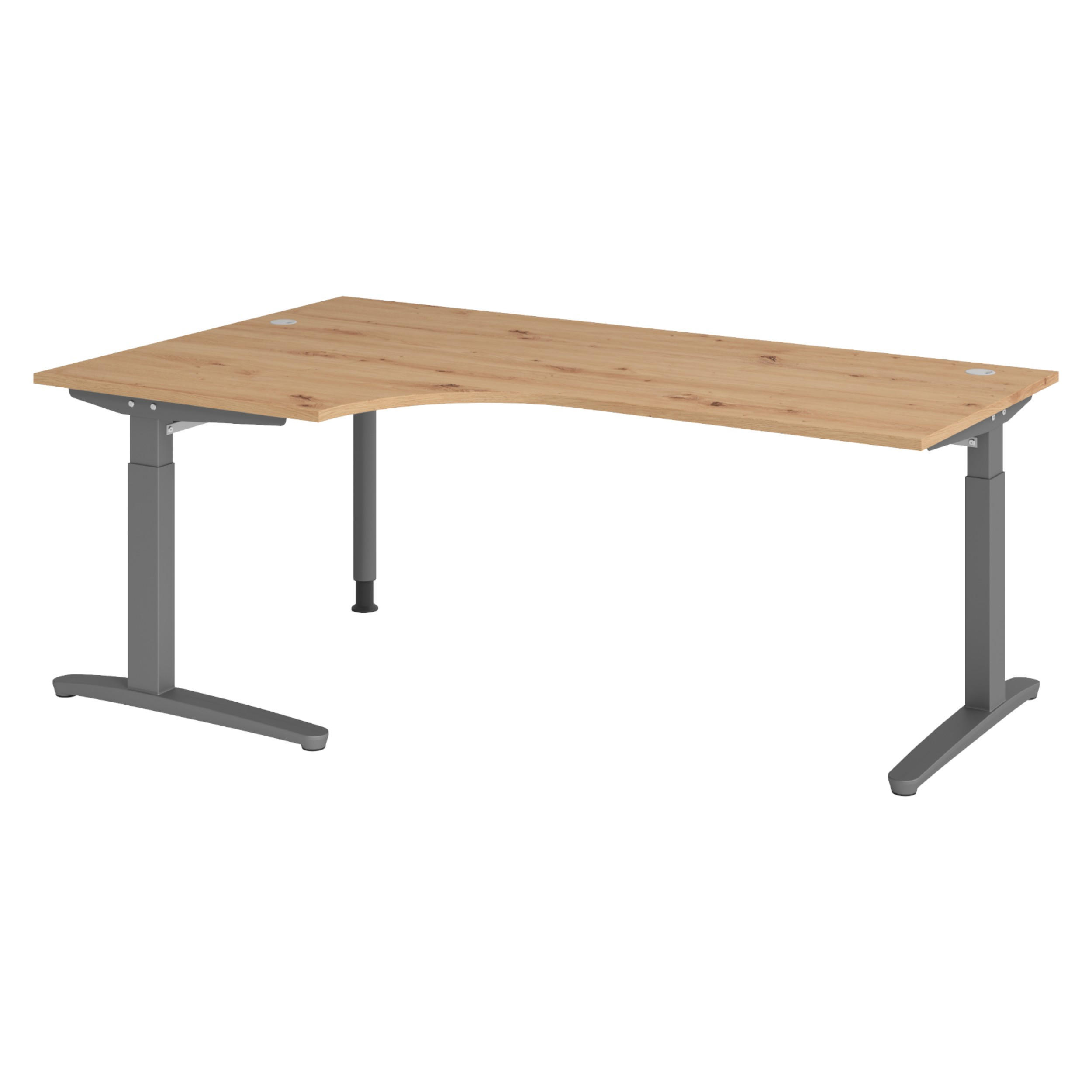 bümö Schreibtisch Wildeiche, Graphit 200x74x120 cm