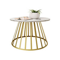 COUCHTISCH Mokod - Weiß Hochglanz/Goldfarben, Holzwerkstoff/Metall (75/75/45cm) - MIRJAN24