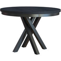 ESSTISCH Kris, Runder, mit Metallbeinen, eiche Schwarz - Schwarz, Holzwerkstoff/Metall (100/100/77cm) - Beautysofa