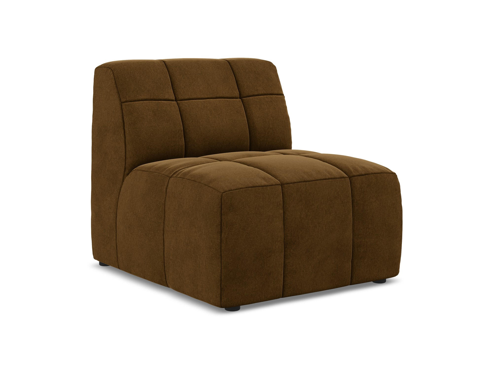 SOFAELEMENT Samt Stoff Gelb - Currygelb/Schwarz, Holzwerkstoff/Kunststoff (75/77/90cm) - Makamii