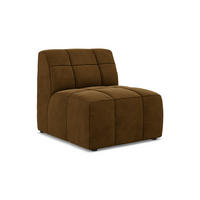 SOFAELEMENT Samt Stoff Gelb - Currygelb/Schwarz, Holzwerkstoff/Kunststoff (75/77/90cm) - Makamii