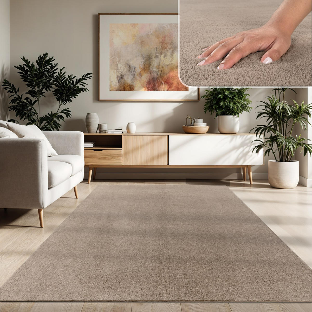 KURZFLORTEPPICH 300/400 cm Cadiz 630 - Taupe, Kunststoff (300/400cm) - Paco Home