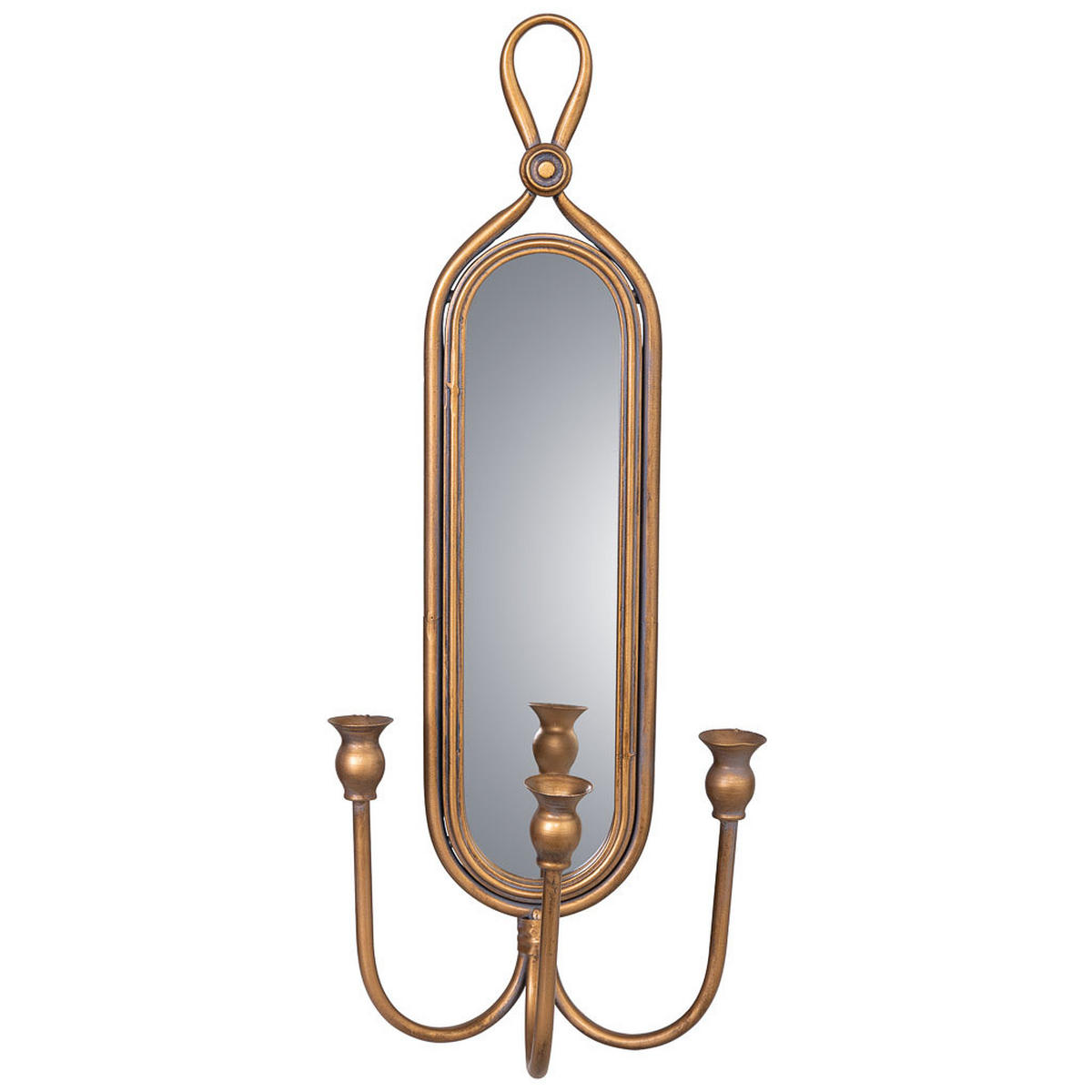 KERZENHALTER aus Metall, golden, 26x13x62cm - Goldfarben, Metall (62cm) - Wanderlust