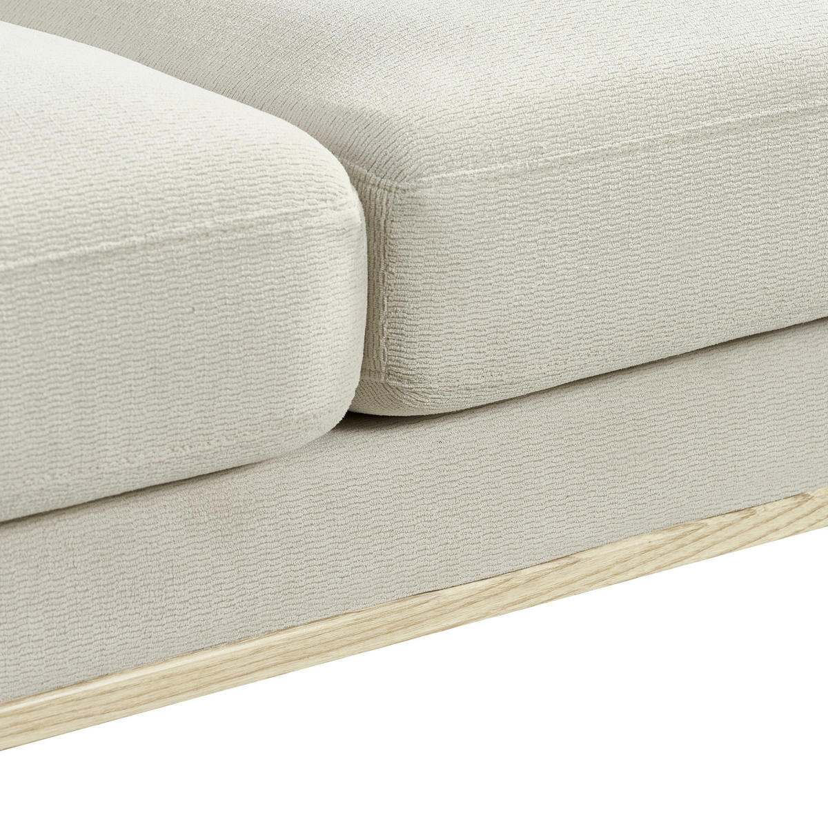 DVOJMIESTNA pohovka z dreva a látky 135x72x85 cm béžová s USB portom a mäkkým prešívaným operadlom - béžová, textil (72/85/135cm) - Modfu