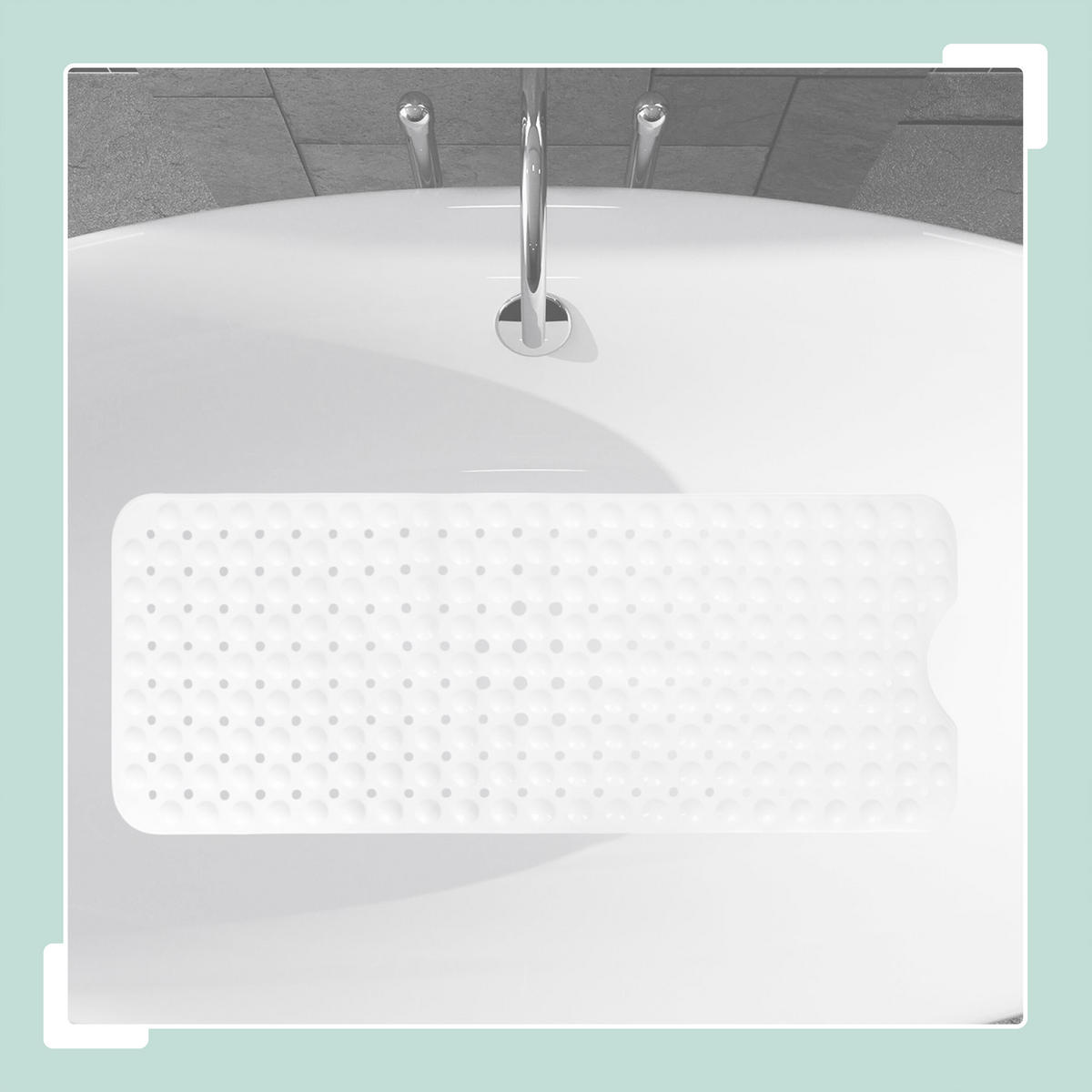BADEWANNENMATTE - Weiß, Kunststoff (97/39cm) - Relaxdays