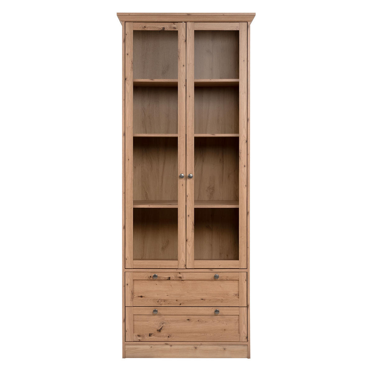 VITRINE in Eiche Artisan - Braun, Holz (80/200/45cm) - Homestyle4u