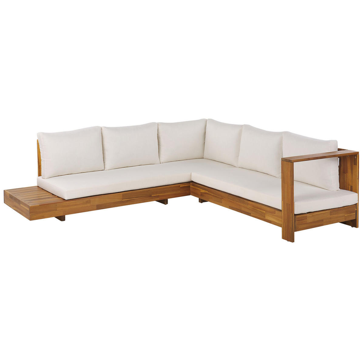 LOUNGE-SET 5-Sitzer hellbraun rechtsseitig Marettimo - Hellbraun, Holz - Beliani