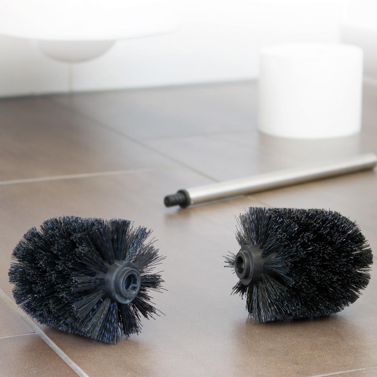 ERSATZBÜRSTENKOPF, schwarz - Schwarz, Kunststoff (8/9.5cm) - bremermann