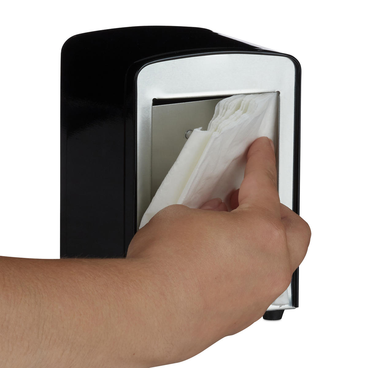 SERVIETTENSPENDER - Schwarz, Metall (9.5/15/11cm) - Relaxdays