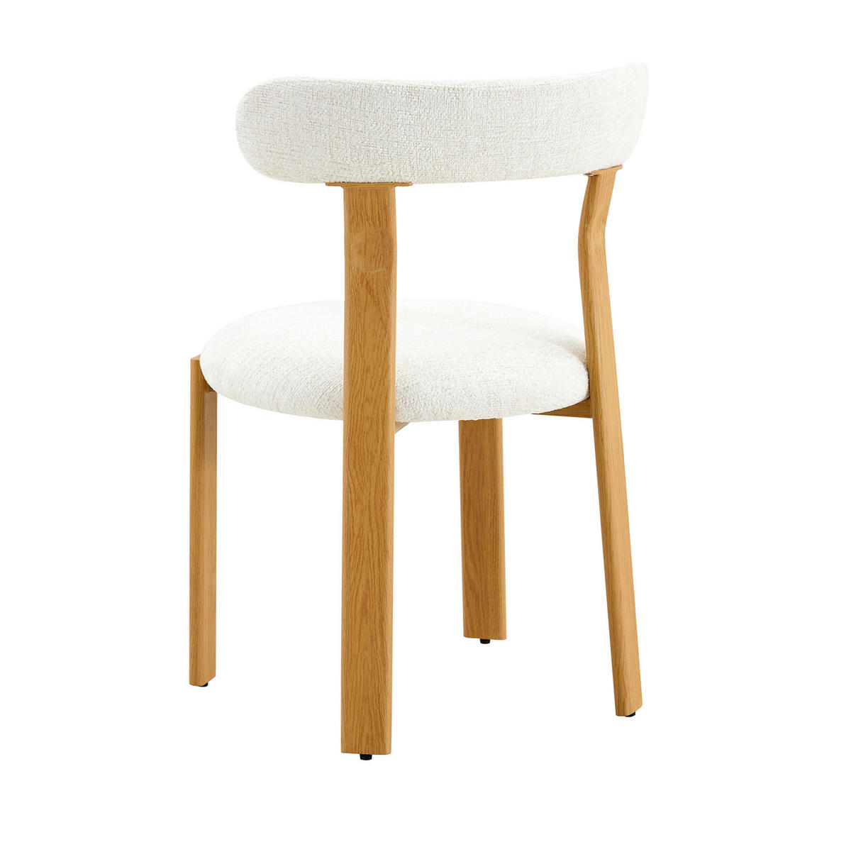 STUHL mit Bouclé-Bezug Weiß Holz - Weiß, Holz (44/79/55.5cm) - Meubliv