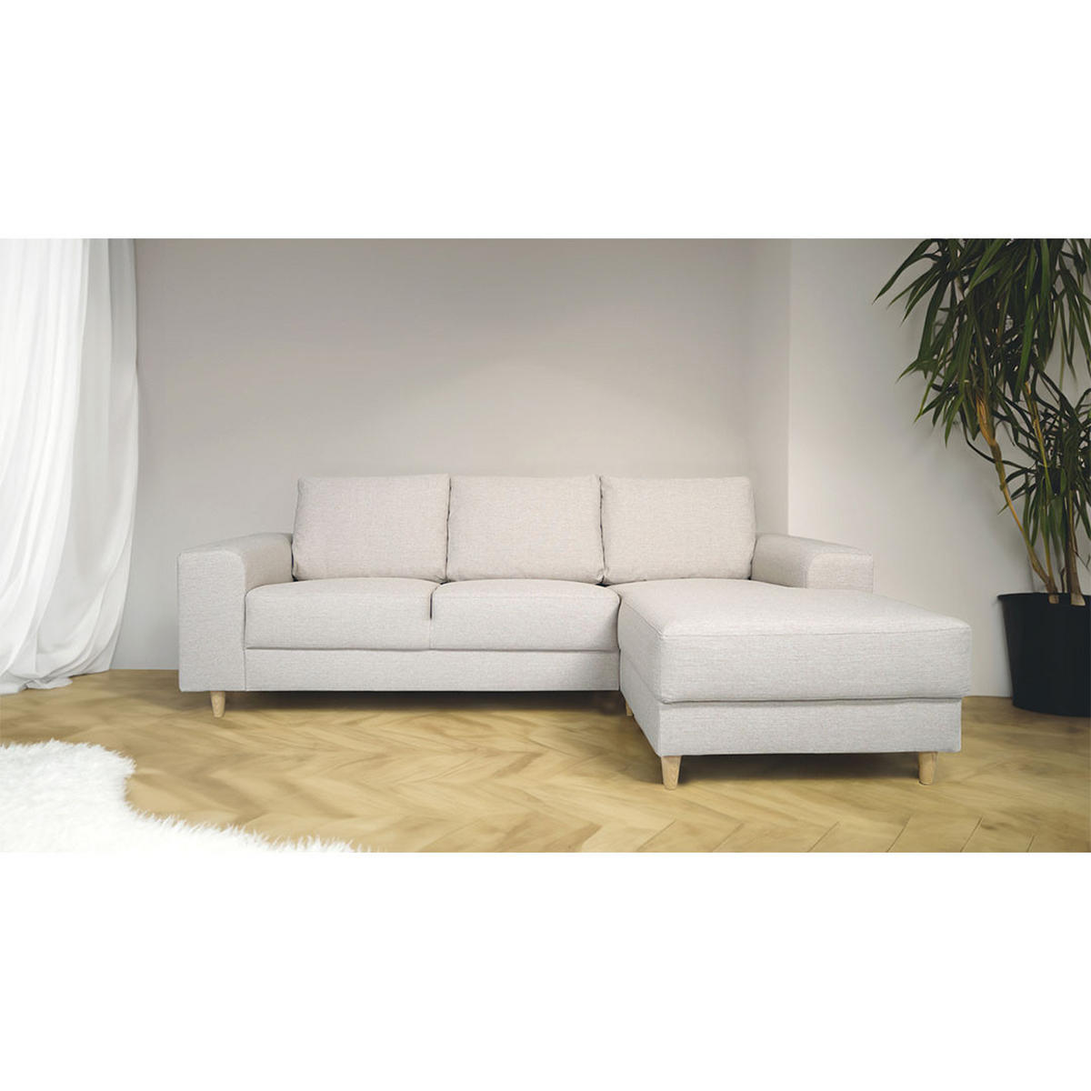 ECKSOFA hell beige - Beige, Textil (222/148cm) - ebuy24